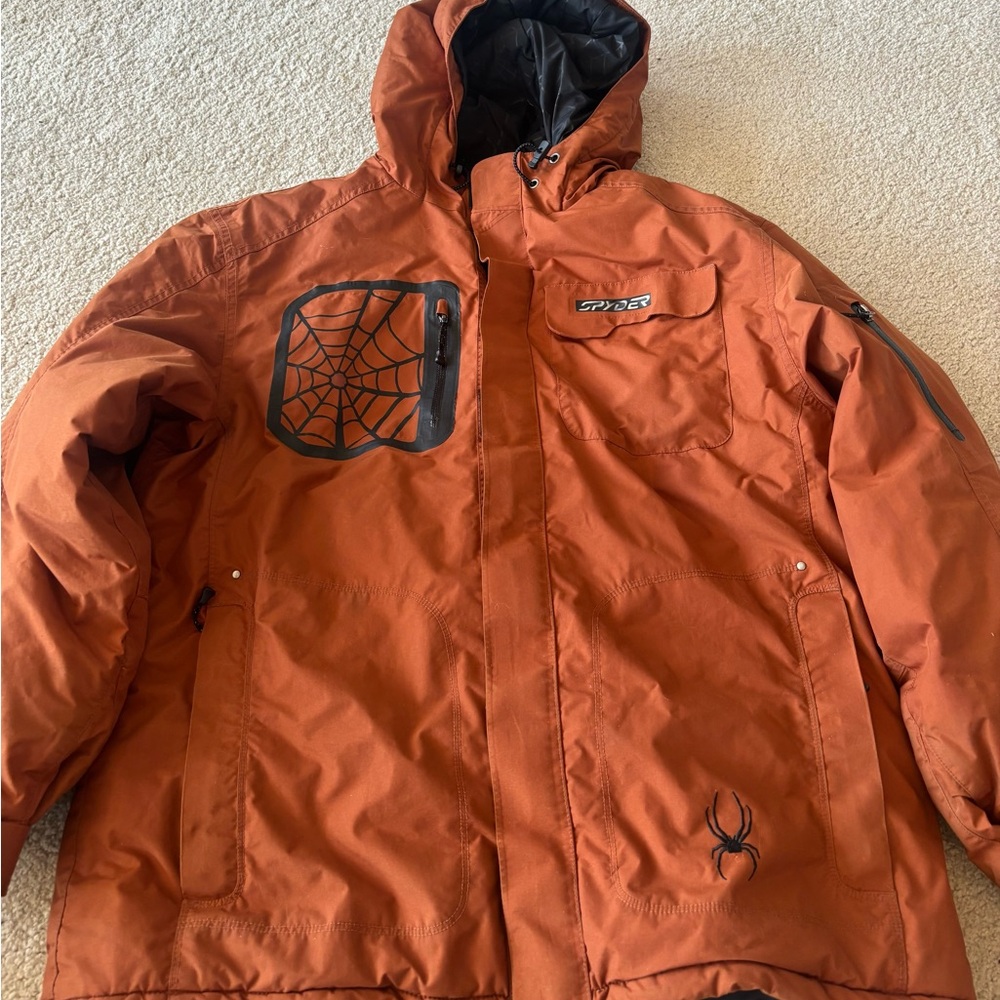 Spyder Orange Men's Jacket with Black Accents